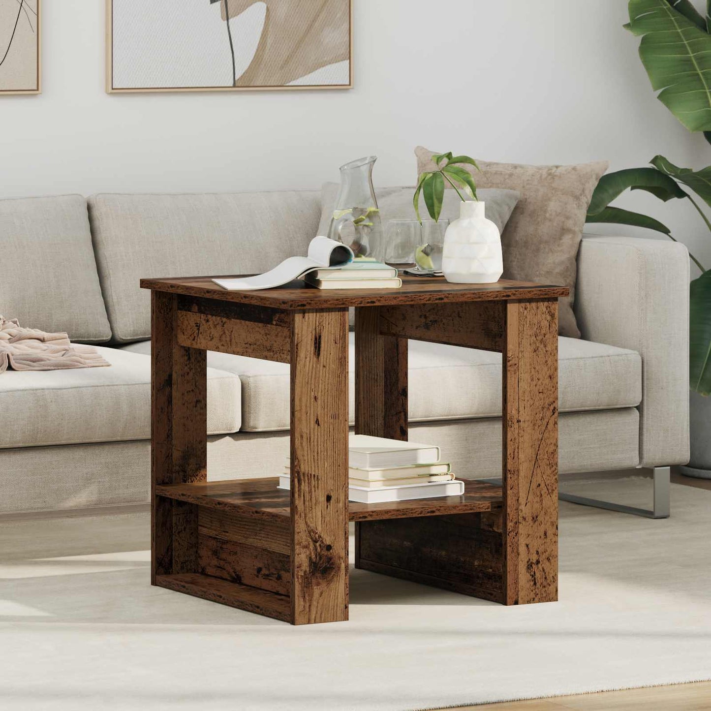 vidaXL Couchtisch Altholz 51 x 50 x 50 cm Holzwerkstoff
