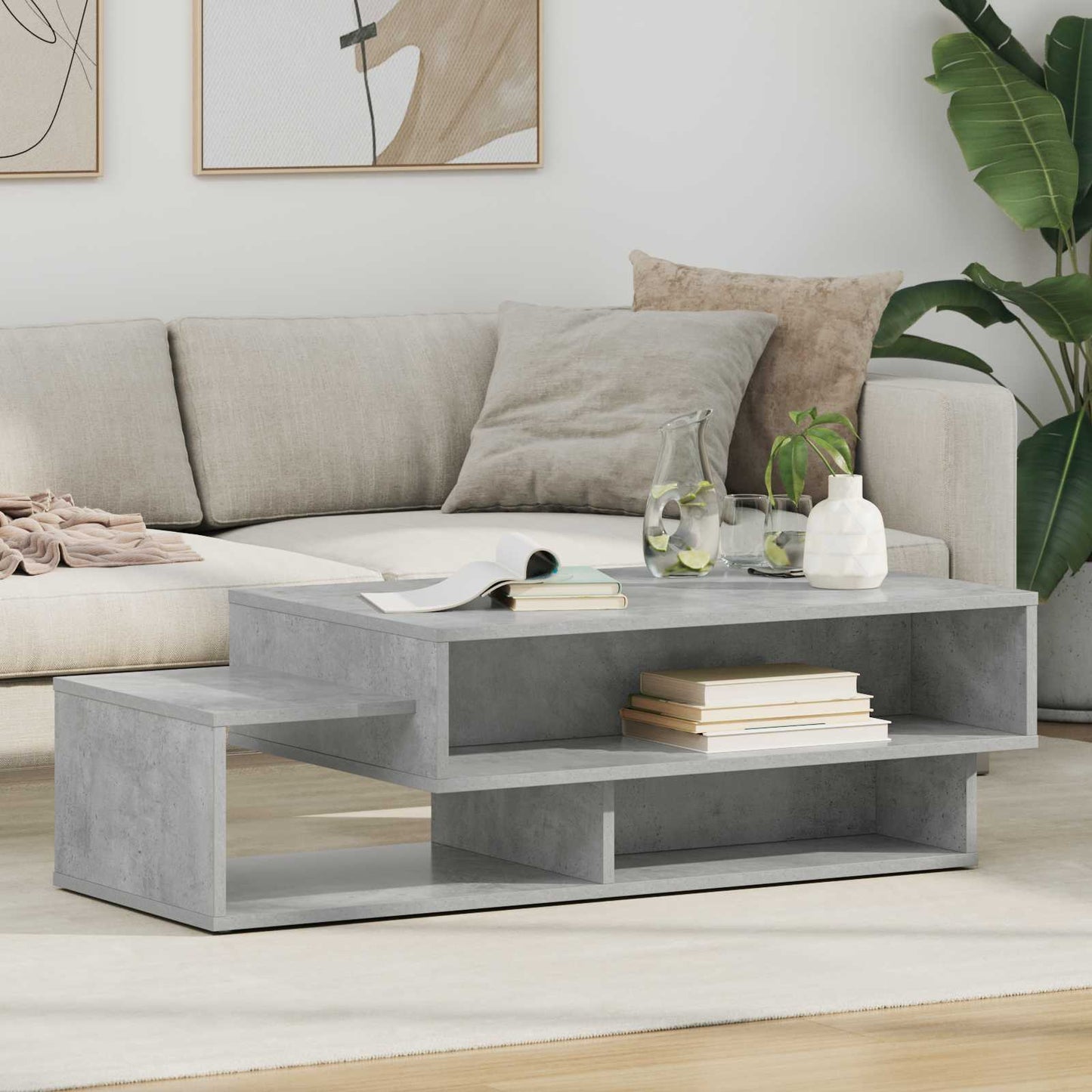 vidaXL Couchtisch Beton Grau 105 x 50 x 32,5 cm Holzwerkstoff