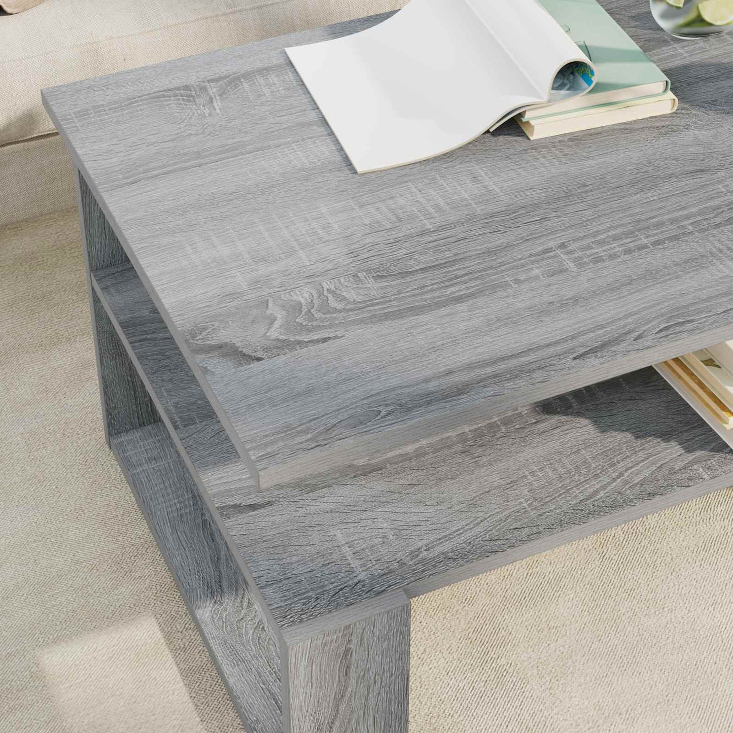 vidaXL Couchtisch Graues Sonoma 90 x 50 x 40 cm Holzwerkstoff