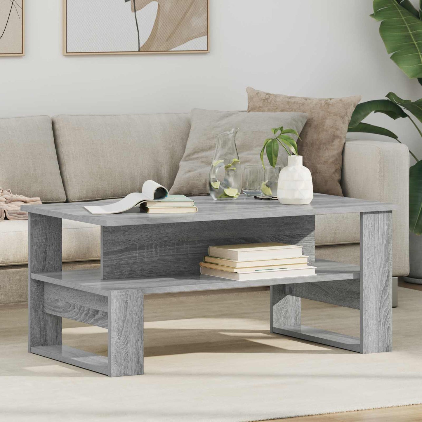 vidaXL Couchtisch Graues Sonoma 90 x 50 x 40 cm Holzwerkstoff