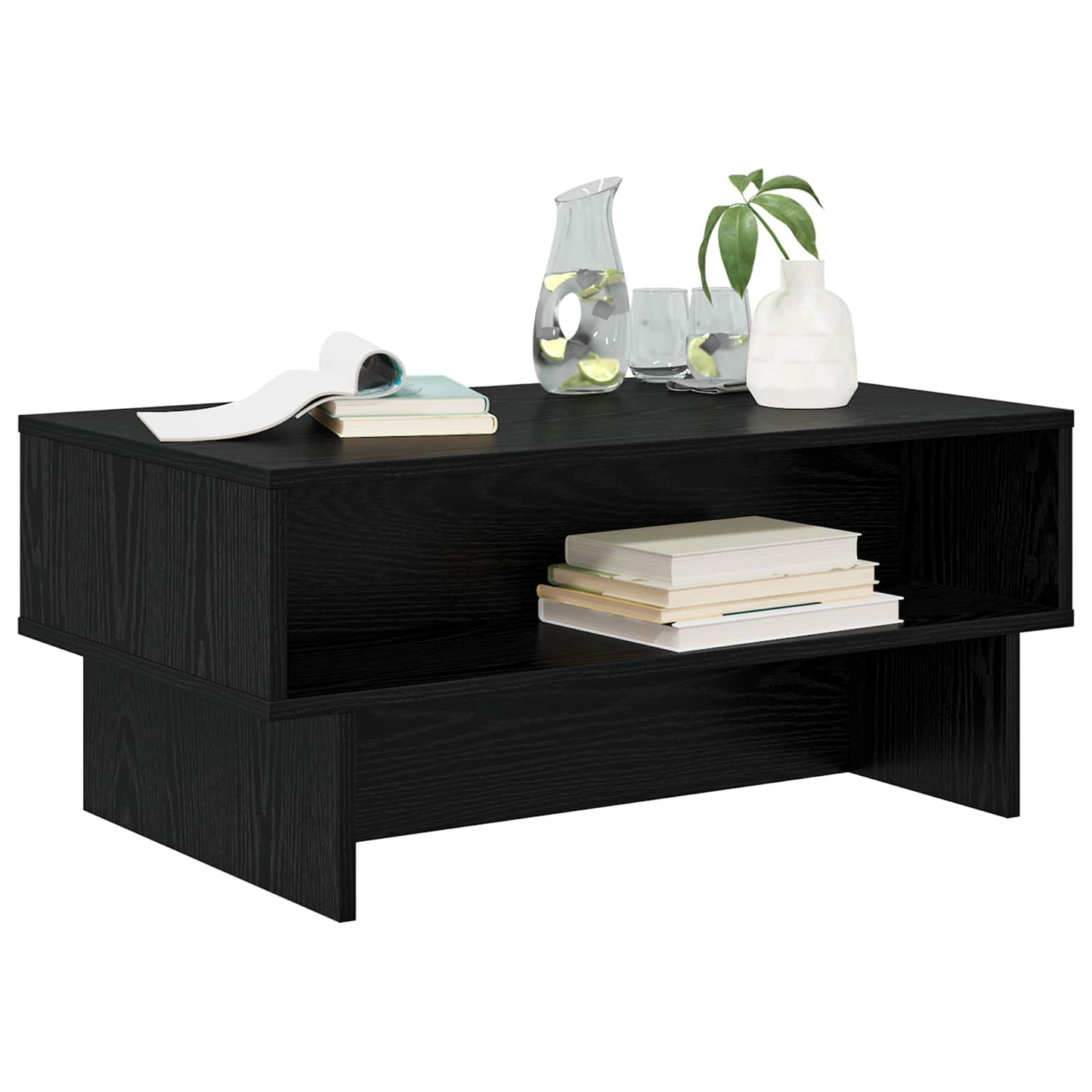 Couchtisch Schwarz Eichen-Optik 80 x 46 x 35 cm Holzwerkstoff