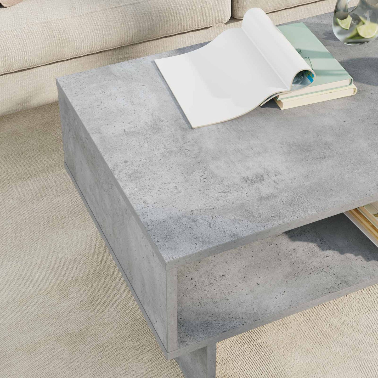 vidaXL Couchtisch Beton Grau 80 x 46 x 35 cm Holzwerkstoff
