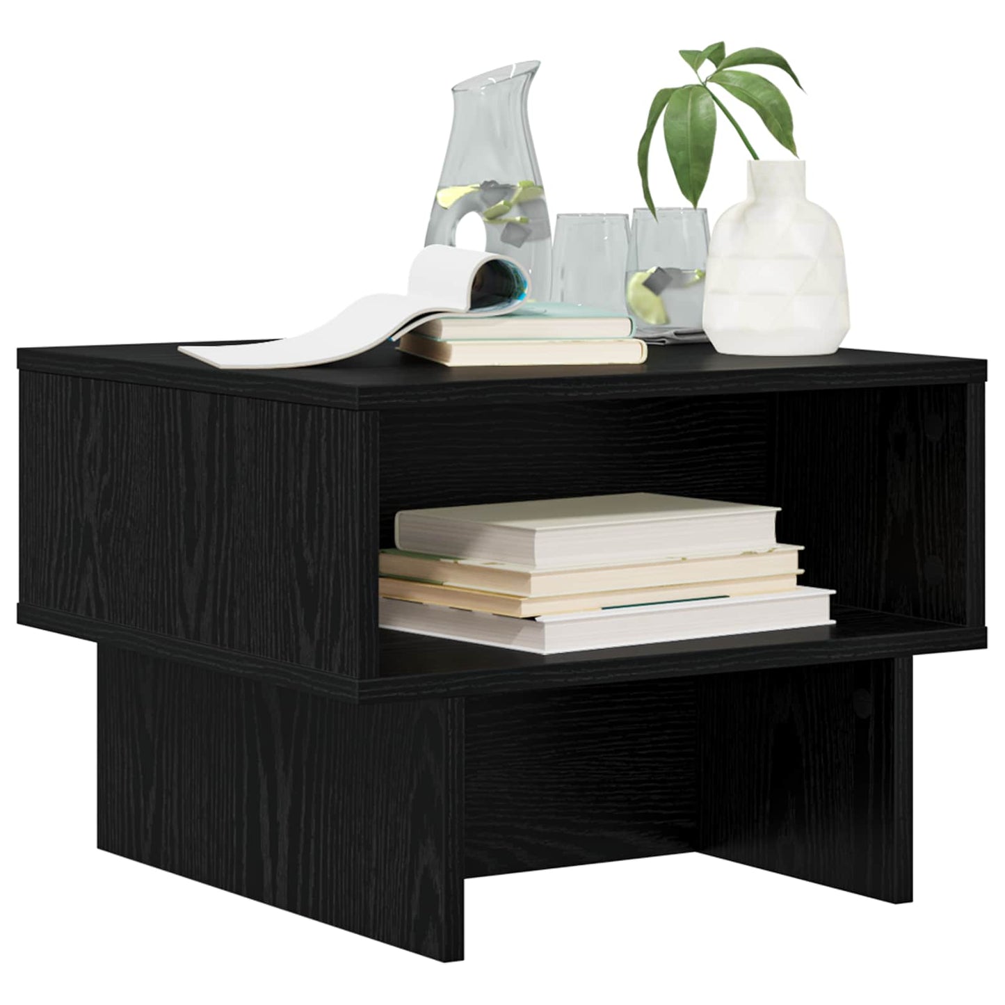 vidaXL Couchtisch Schwarz Eichen-Optik 48 x 46 x 35 cm Holzwerkstoff