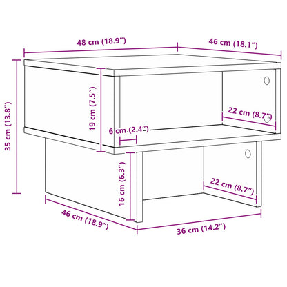 vidaXL Couchtisch Schwarz Eichen-Optik 48 x 46 x 35 cm Holzwerkstoff