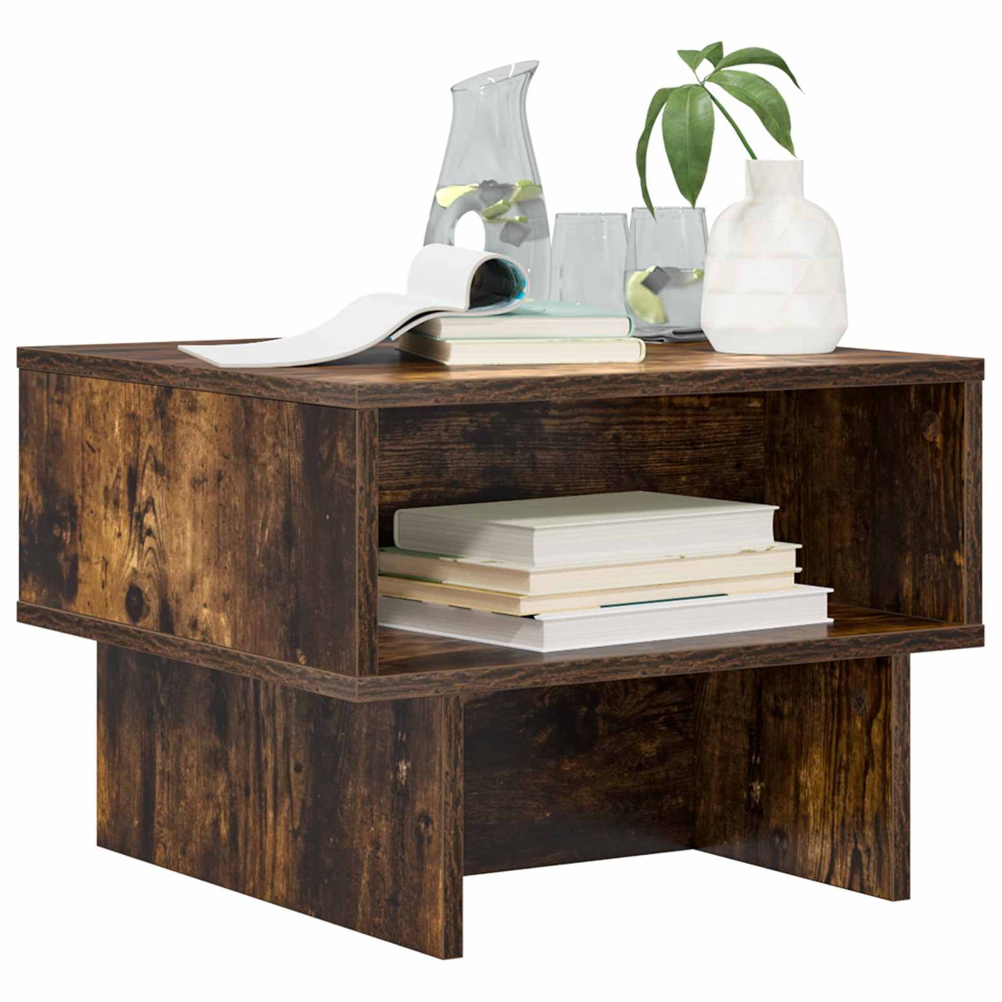 vidaXL Couchtisch Geräucherte Eiche 48 x 46 x 35 cm Holzwerkstoff