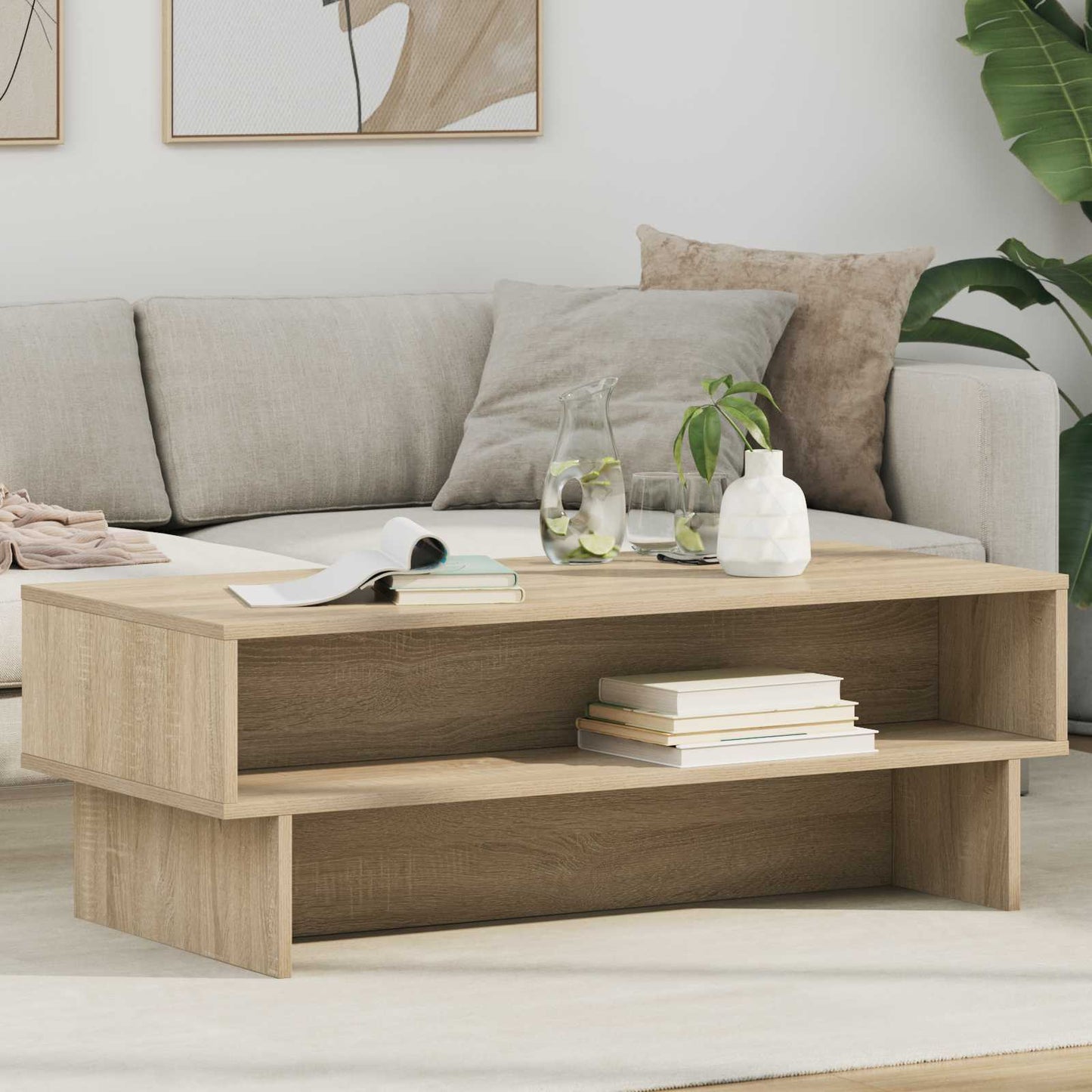 vidaXL Couchtisch Sonoma-Eiche 100 x 46 x 35 cm Holzwerkstoff
