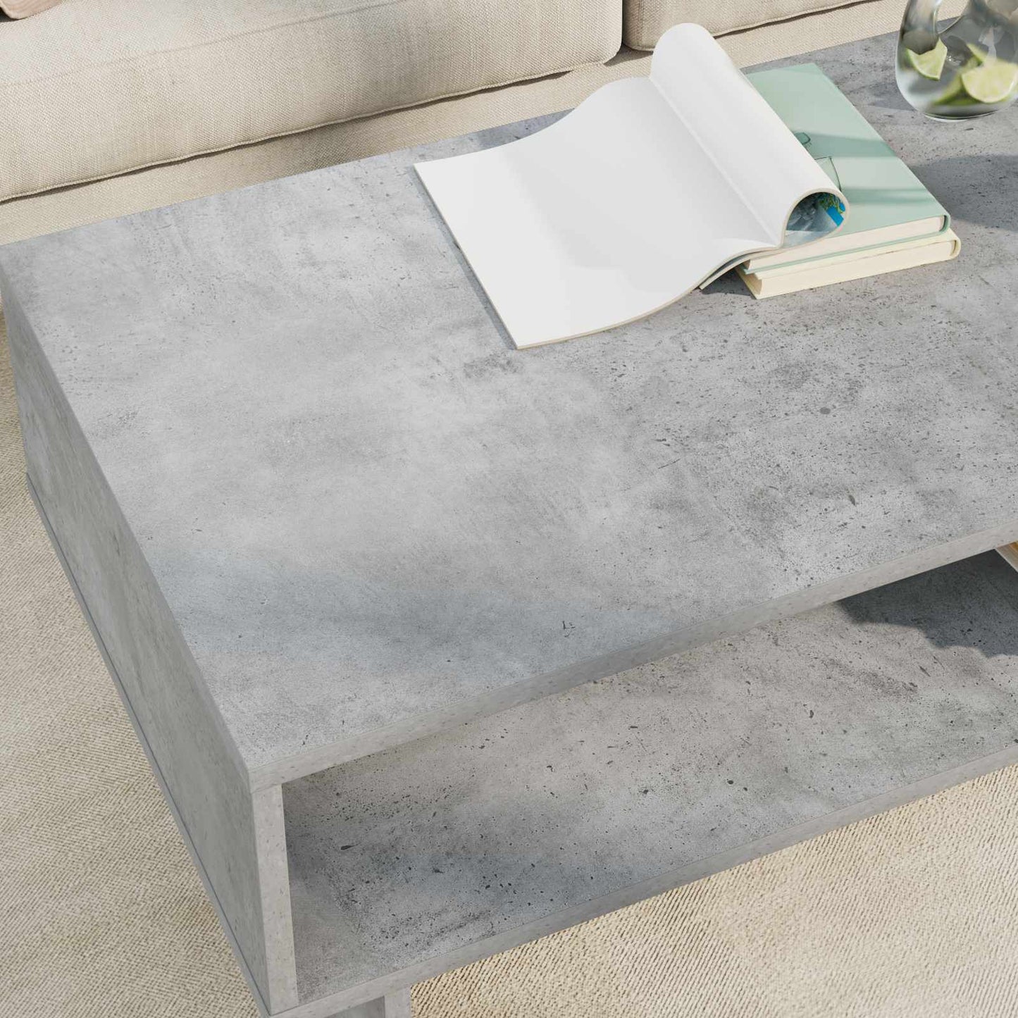 Couchtisch Beton Grau 100 x 46 x 35 cm Holzwerkstoff