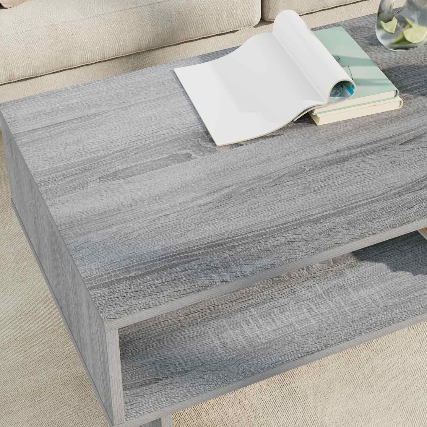 vidaXL Couchtisch Graues Sonoma 100 x 46 x 35 cm Holzwerkstoff