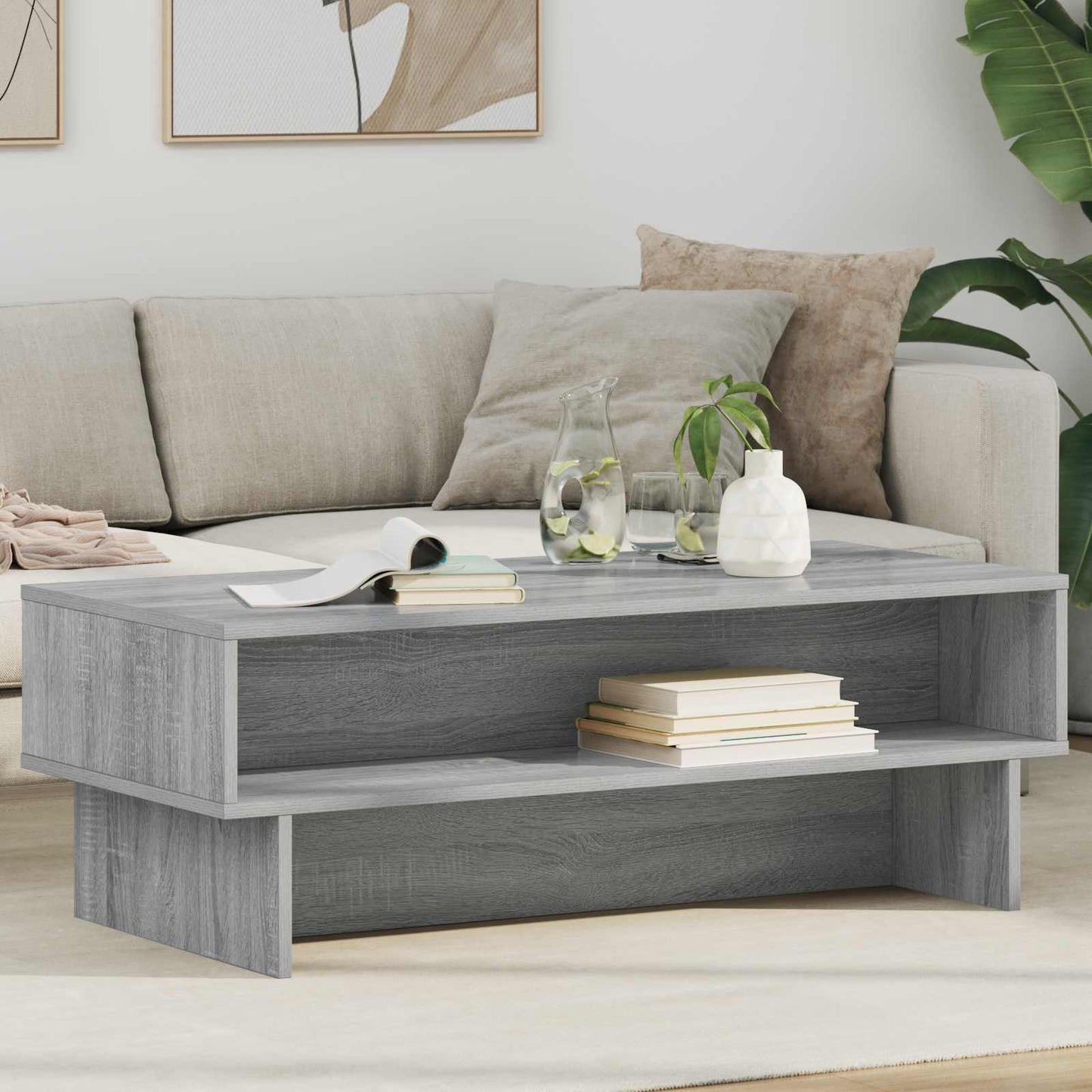 vidaXL Couchtisch Graues Sonoma 100 x 46 x 35 cm Holzwerkstoff