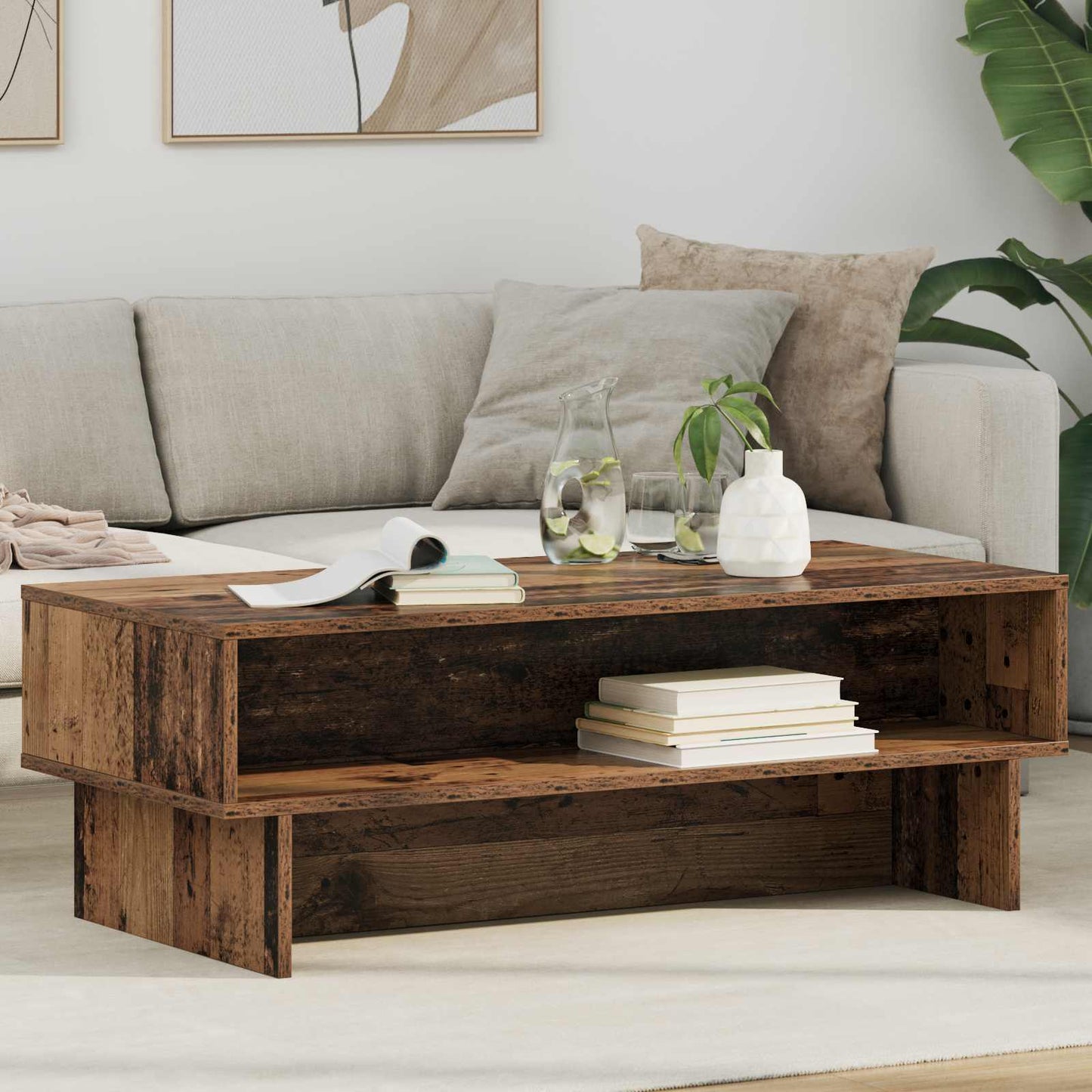 vidaXL Couchtisch Altholz 100 x 46 x 35 cm Holzwerkstoff