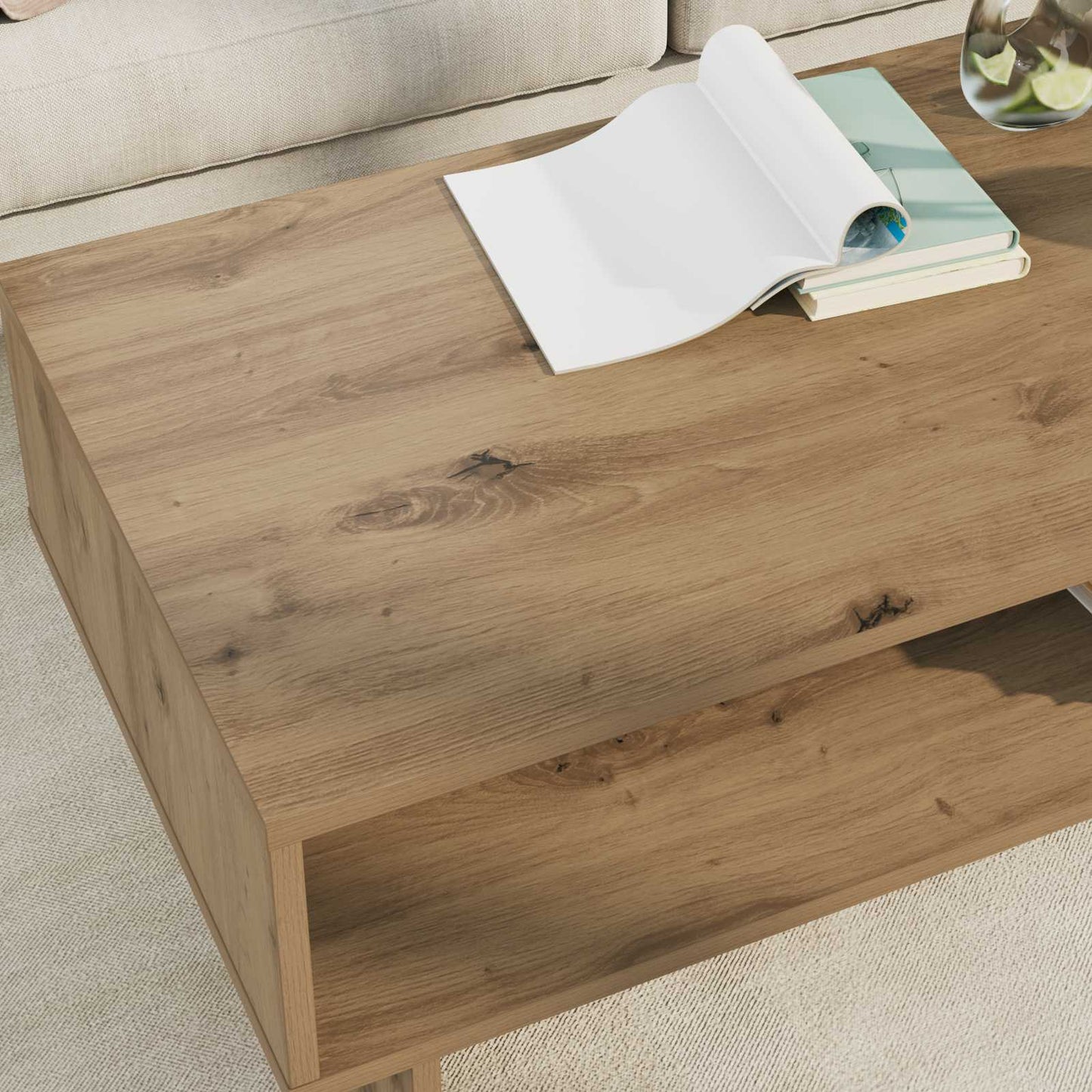 vidaXL Couchtisch Artisan-Eiche 100 x 46 x 35 cm Holzwerkstoff