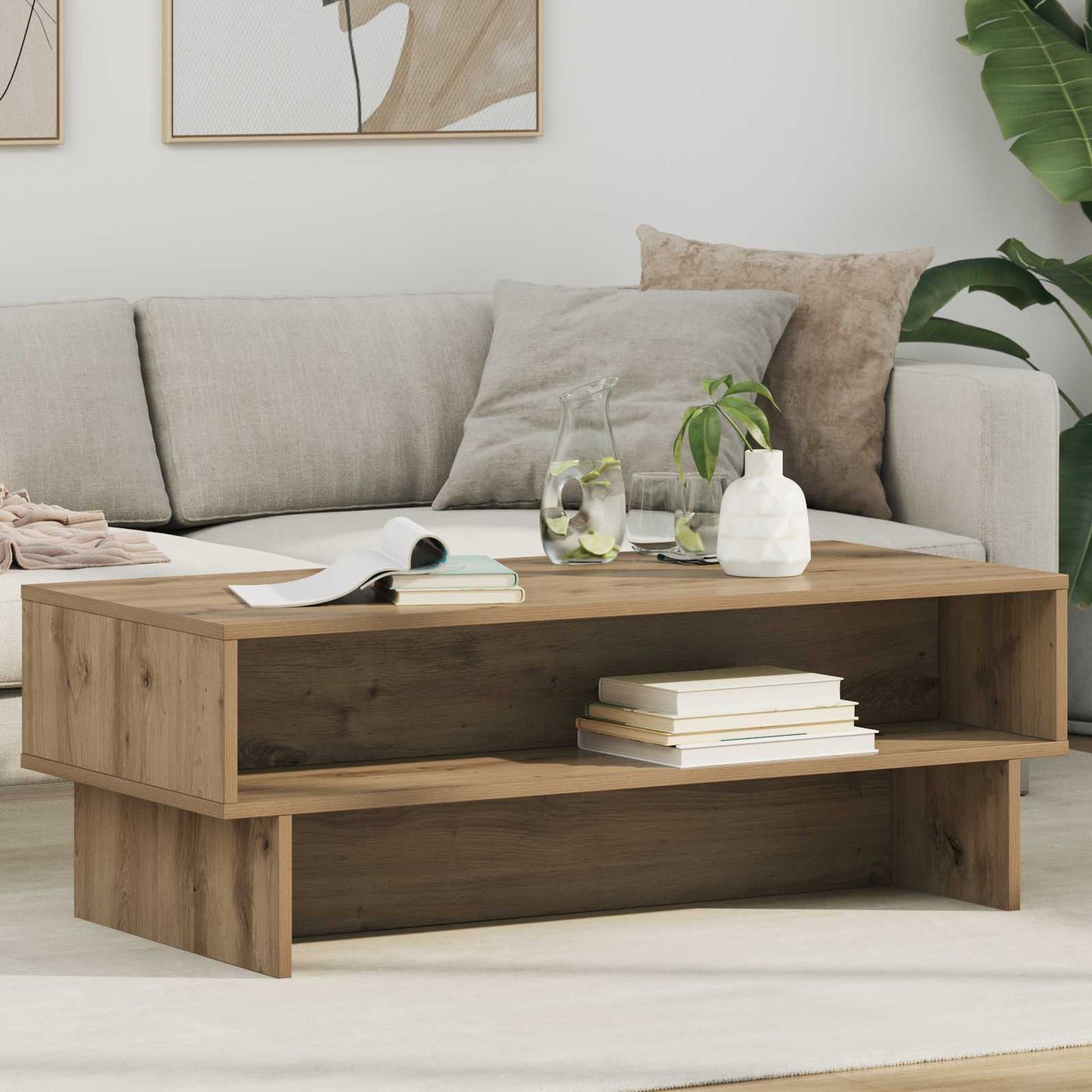 vidaXL Couchtisch Artisan-Eiche 100 x 46 x 35 cm Holzwerkstoff