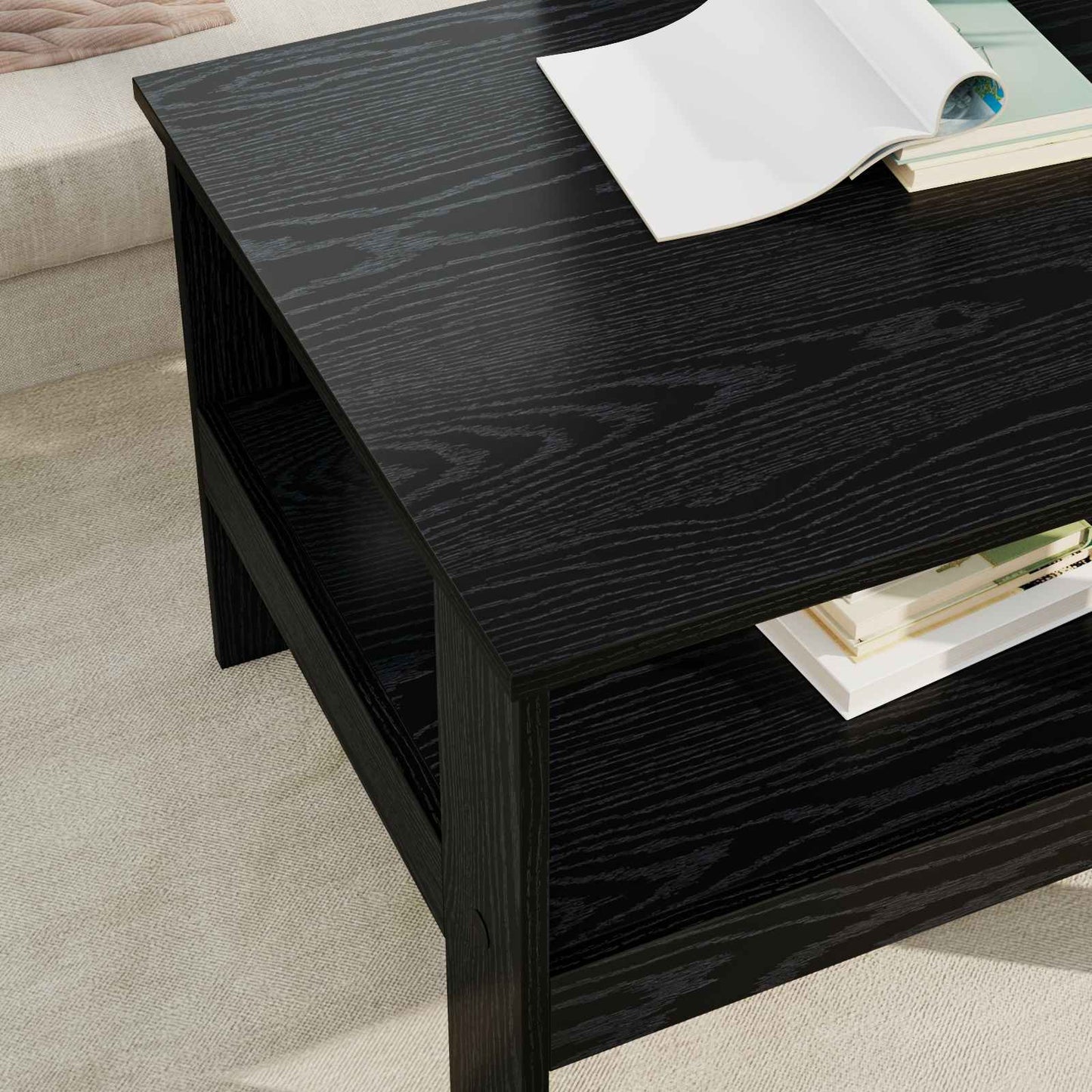 vidaXL Couchtisch Schwarz Eichen-Optik 57 x 55 x 45 cm Holzwerkstoff