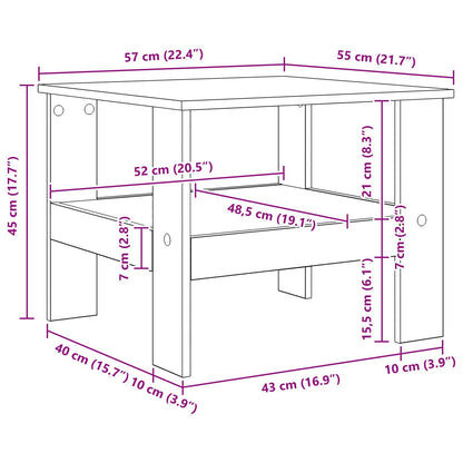 vidaXL Couchtisch Beton Grau 57 x 55 x 45 cm Holzwerkstoff