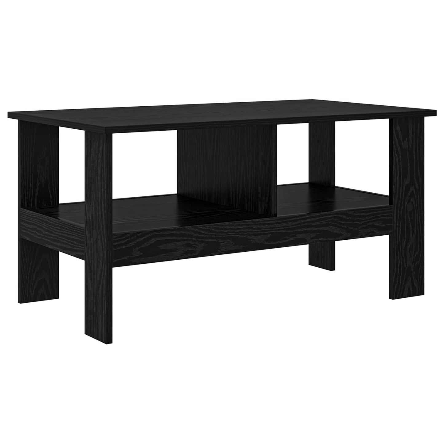 Couchtisch Schwarz Eichen-Optik 90 x 50 x 45 cm Holzwerkstoff