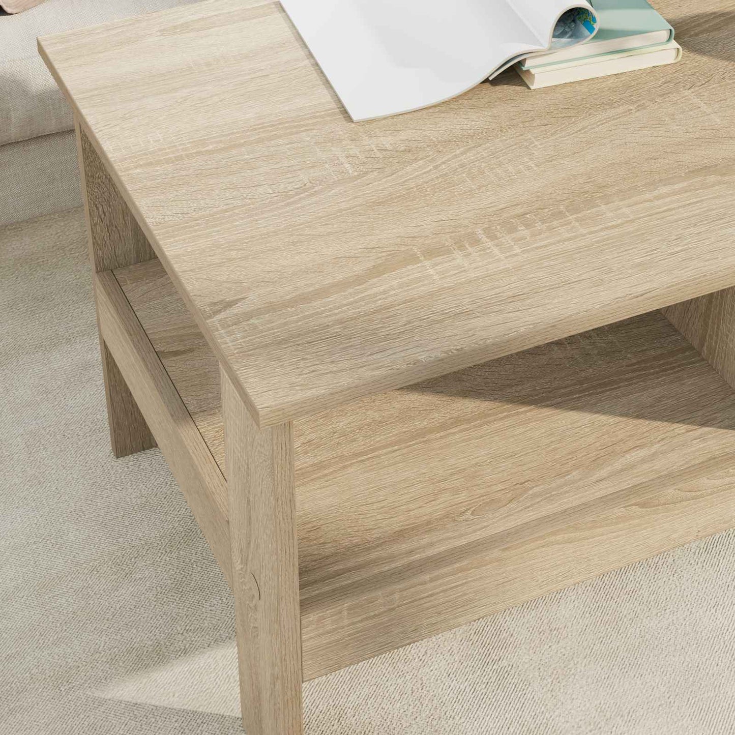 vidaXL Couchtisch Sonoma-Eiche 90 x 50 x 45 cm Holzwerkstoff