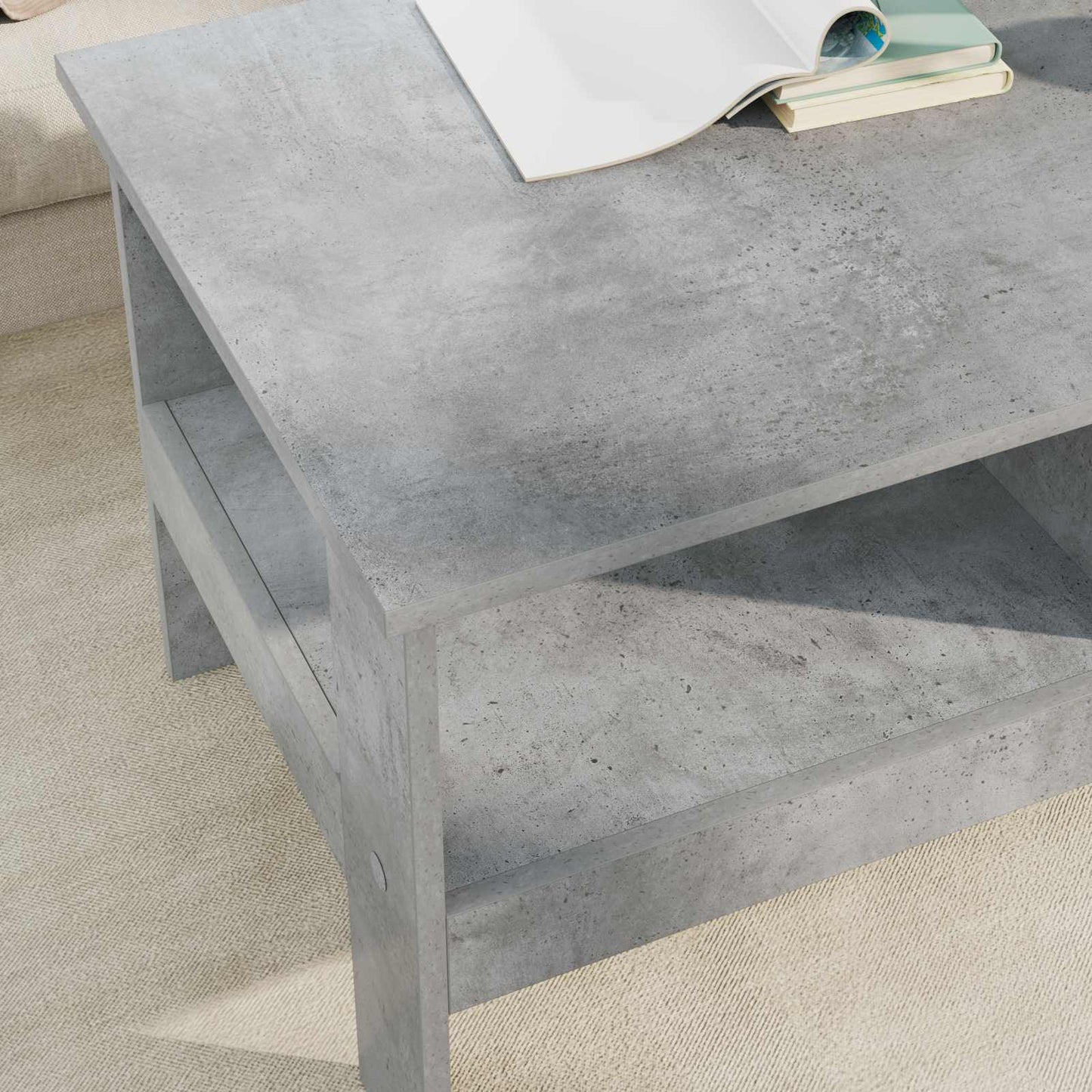 vidaXL Couchtisch Beton Grau 90 x 50 x 45 cm Holzwerkstoff