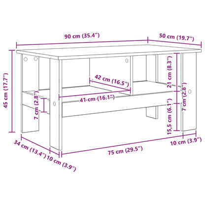 Couchtisch Geräucherte Eiche 90 x 50 x 45 cm Holzwerkstoff