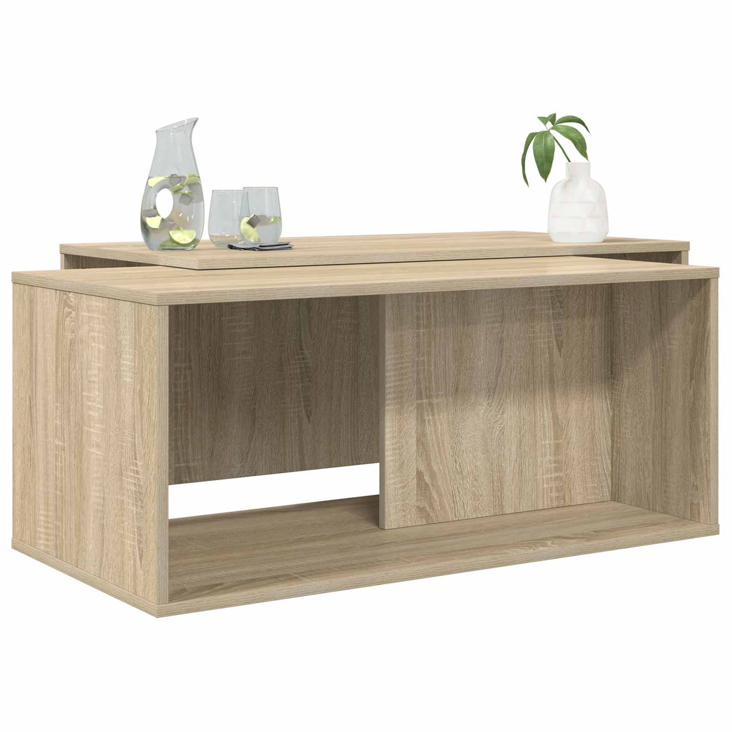 vidaXL Kaffeetisch Set 2 pcs Sonoma-Eiche Holzwerkstoff