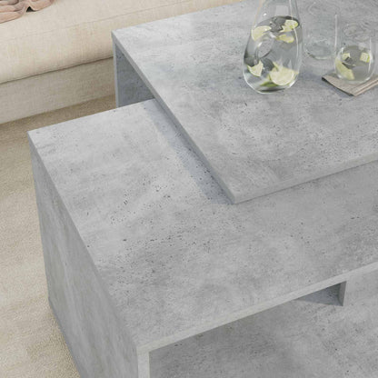 vidaXL Kaffeetisch Set 2 pcs Beton Grau Holzwerkstoff