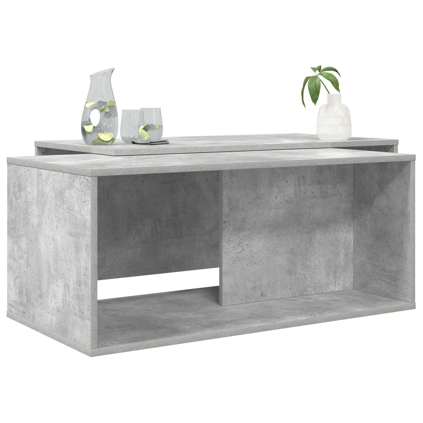 vidaXL Kaffeetisch Set 2 pcs Beton Grau Holzwerkstoff