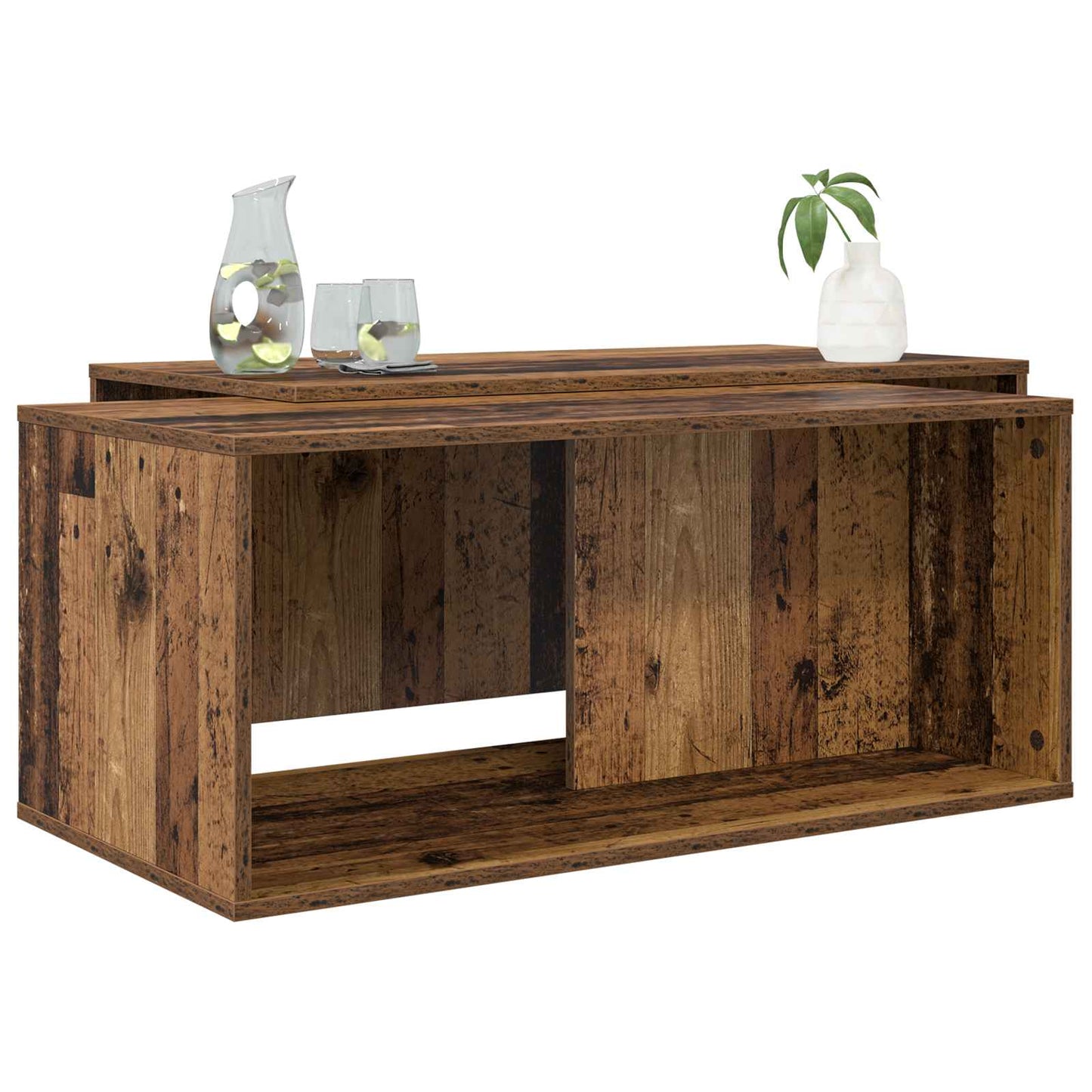 vidaXL Kaffeetisch Set 2 pcs Altholz Holzwerkstoff