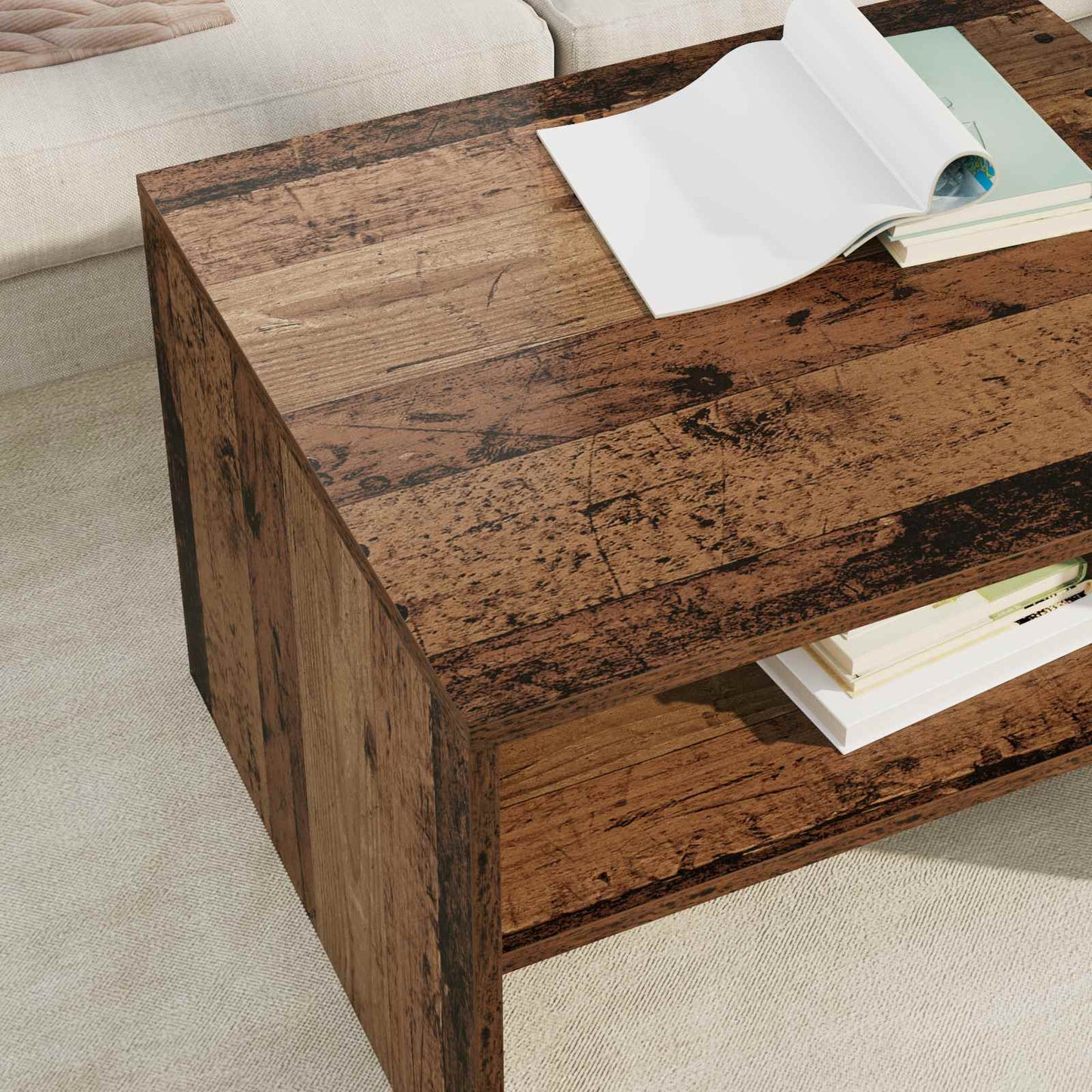 vidaXL Couchtisch Altholz 60 x 50 x 40 cm Holzwerkstoff