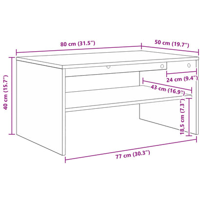 vidaXL Couchtisch Artisan-Eiche 80 x 50 x 40 cm Holzwerkstoff