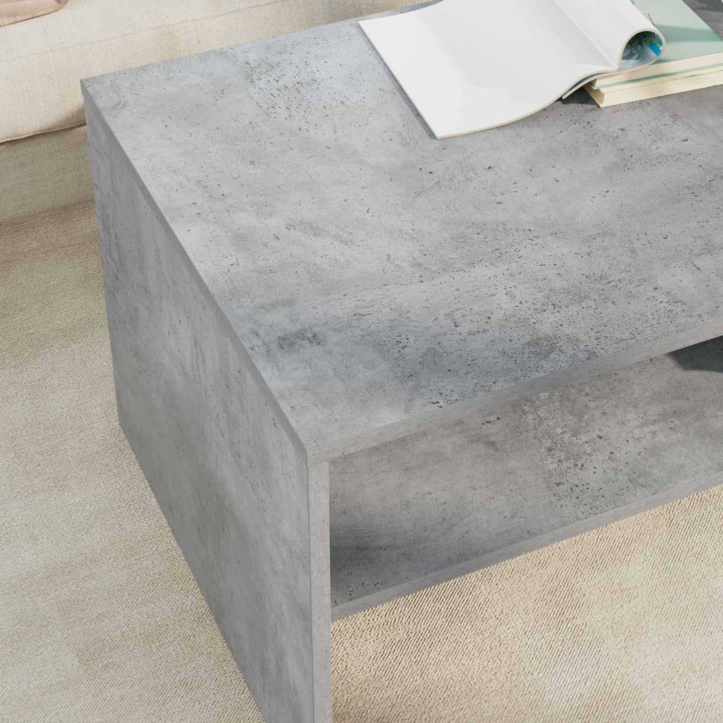 Couchtisch Beton Grau 100 x 50 x 40 cm Holzwerkstoff