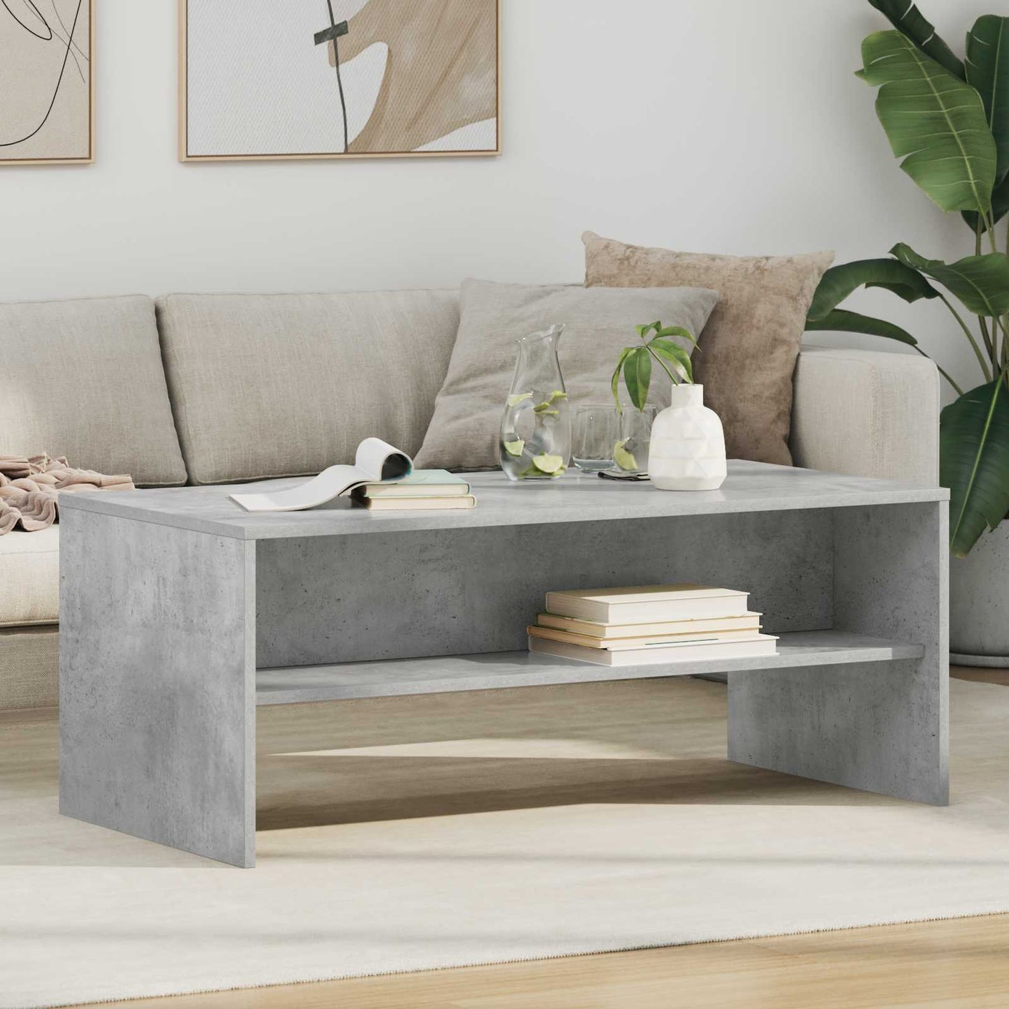 Couchtisch Beton Grau 100 x 50 x 40 cm Holzwerkstoff