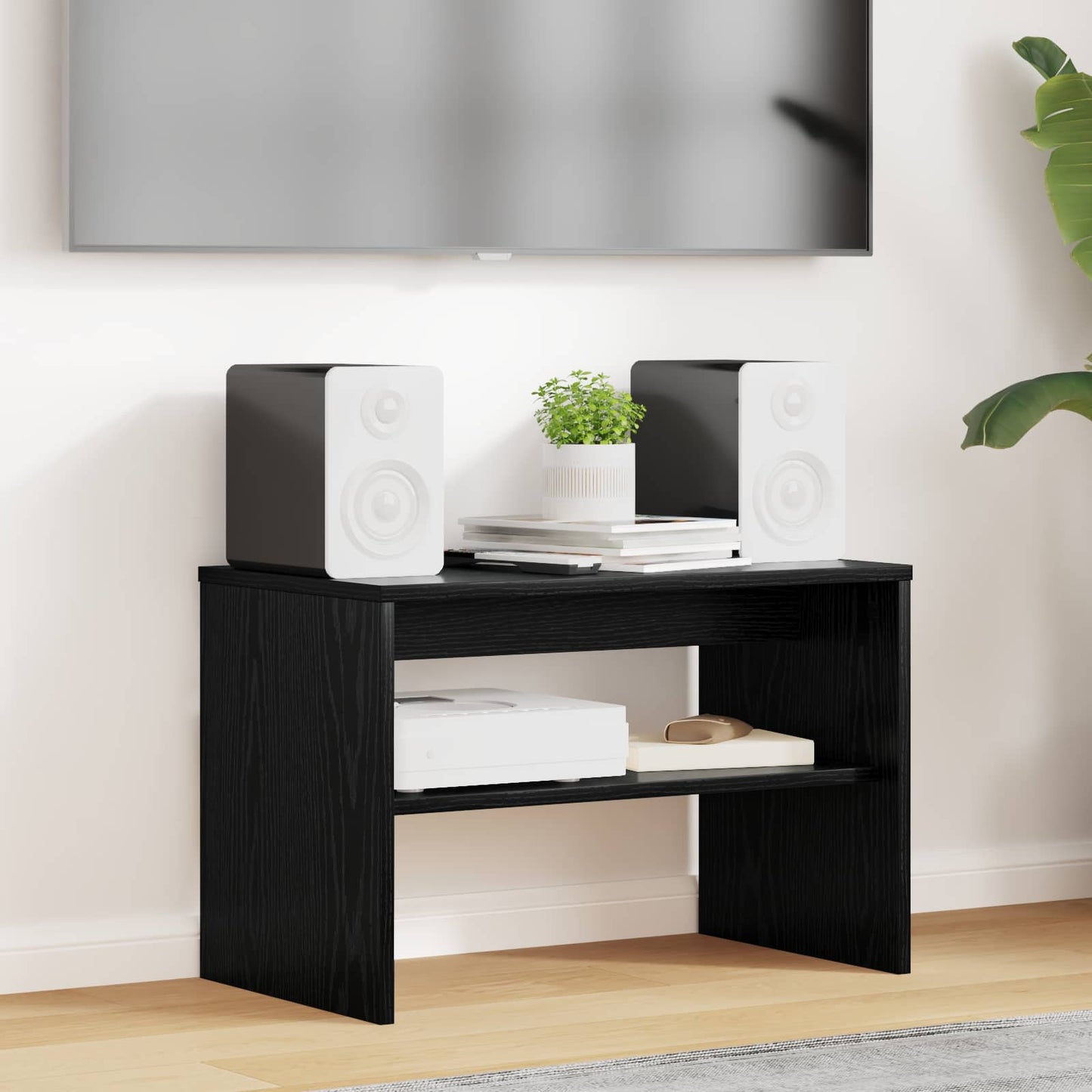 TV-Schränk Schwarz Eichen-Optik 60 x 35 x 40 cm Holzwerkstoff