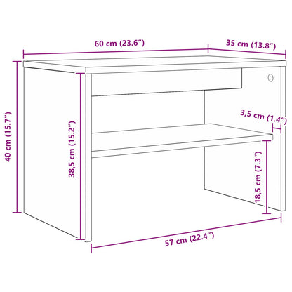TV-Schränk Schwarz Eichen-Optik 60 x 35 x 40 cm Holzwerkstoff