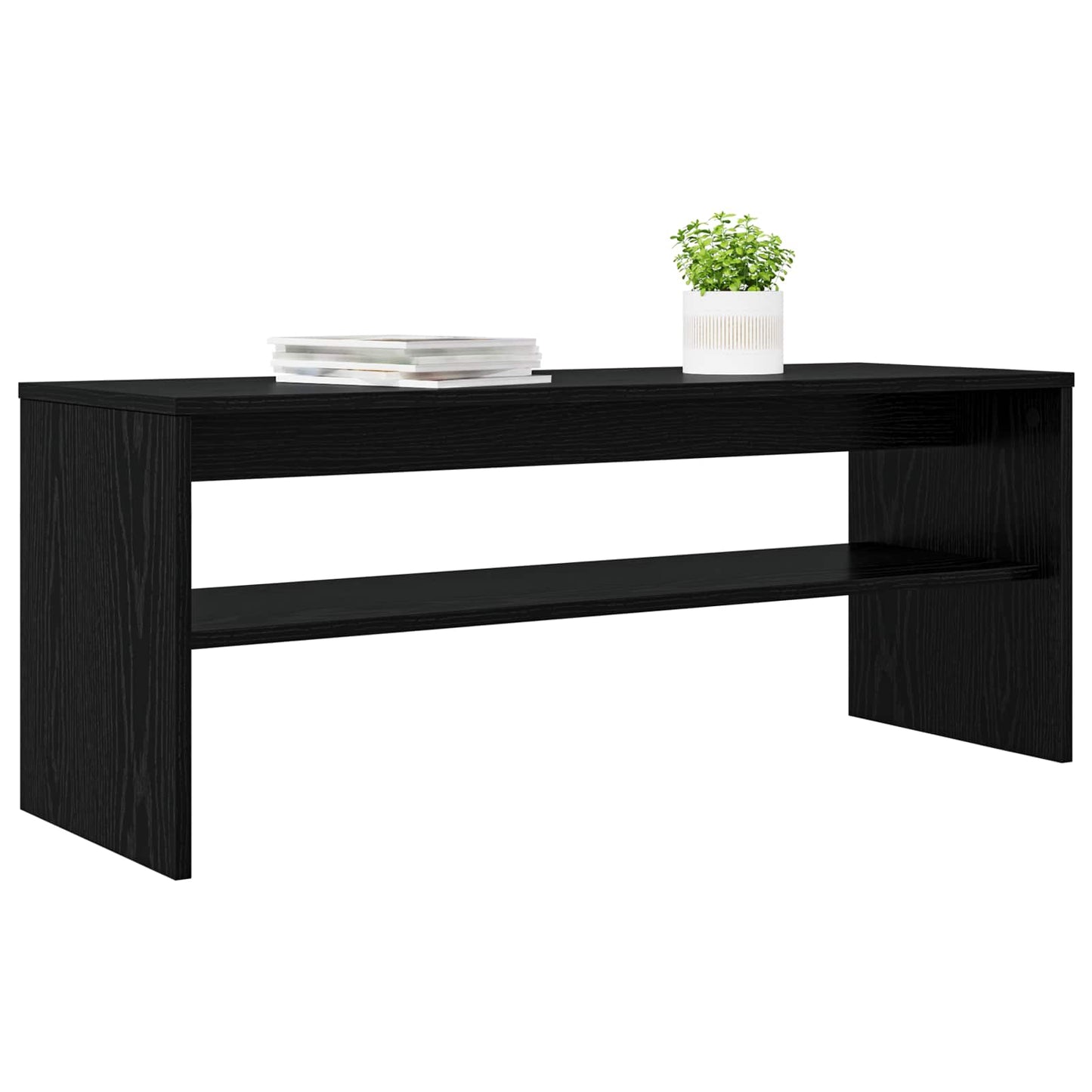 TV-Schränk Schwarz Eichen-Optik 100 x 35 x 40 cm Holzwerkstoff