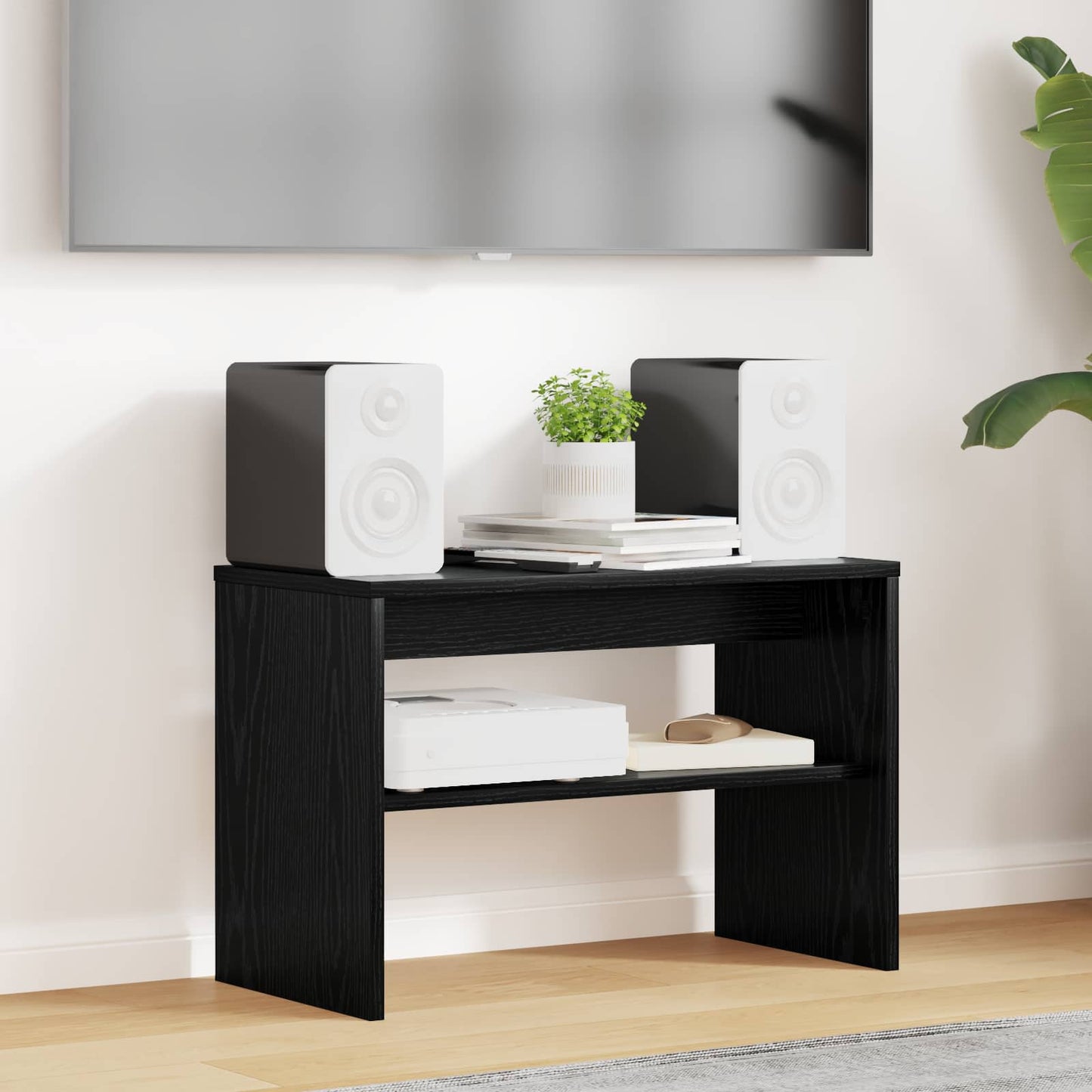 vidaXL TV-Schränk Schwarz Eichen-Optik 60 x 30 x 40 cm Holzwerkstoff