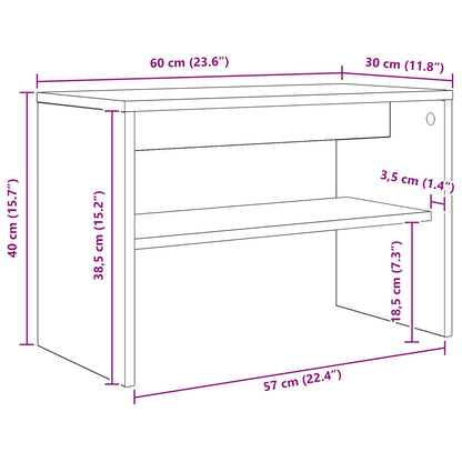 vidaXL TV-Schränk Beton Grau 60 x 30 x 40 cm Holzwerkstoff