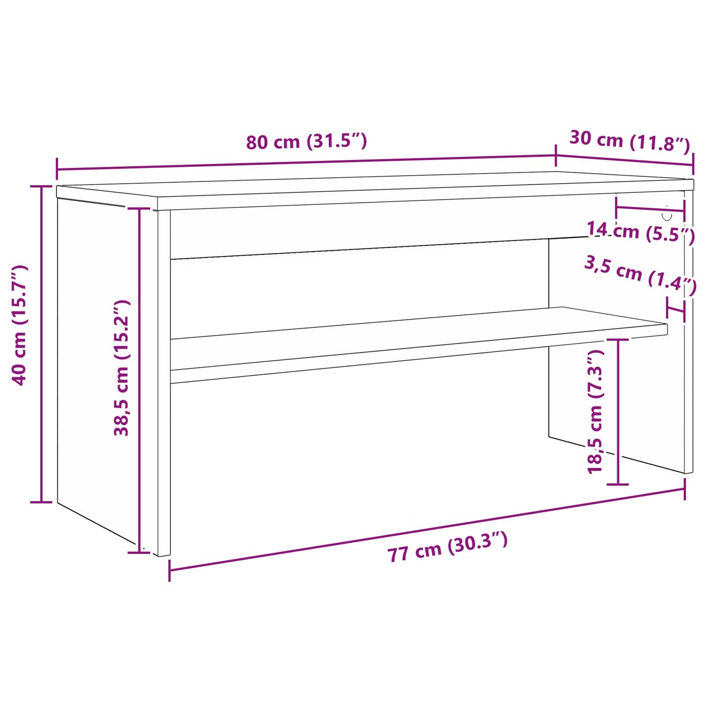 vidaXL TV-Schränk Artisan-Eiche 80 x 30 x 40 cm Holzwerkstoff