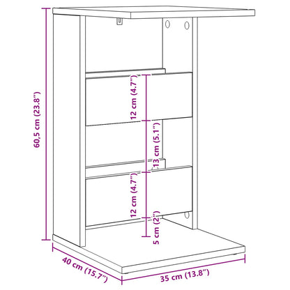 vidaXL Beistelltisch Geräucherte Eiche 40 x 35 x 60,5 cm Holzwerkstoff