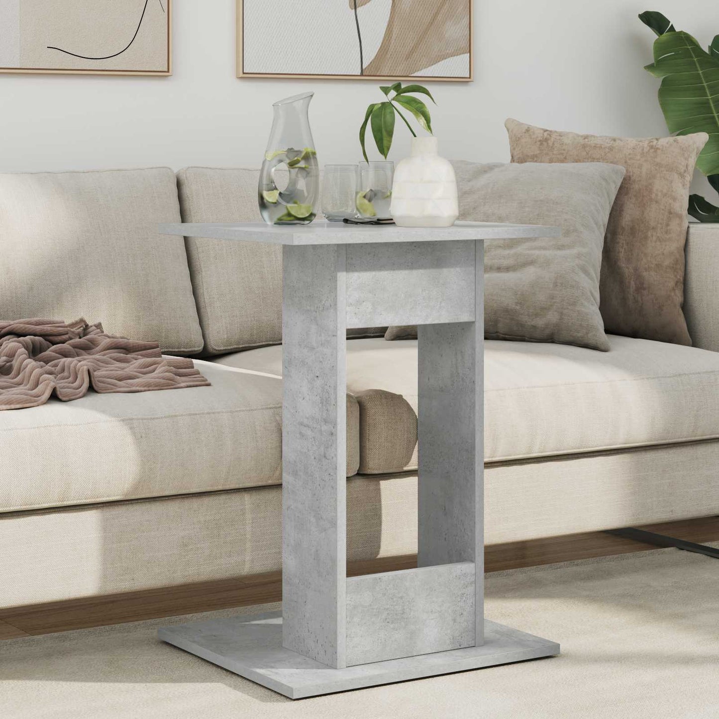 vidaXL Beistelltisch Beton Grau 45 x 40 x 62,5 cm Holzwerkstoff