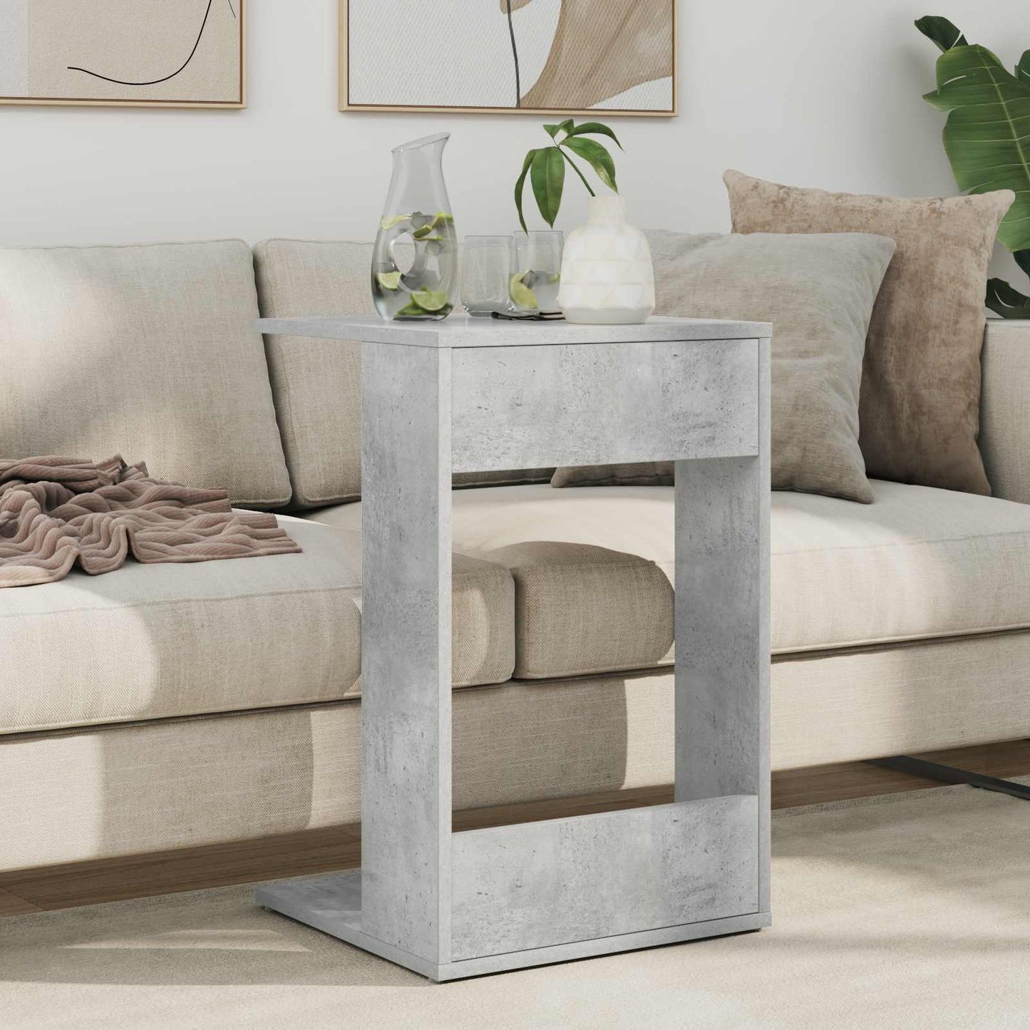 vidaXL Beistelltisch Beton Grau 40 x 38 x 62,5 cm Holzwerkstoff