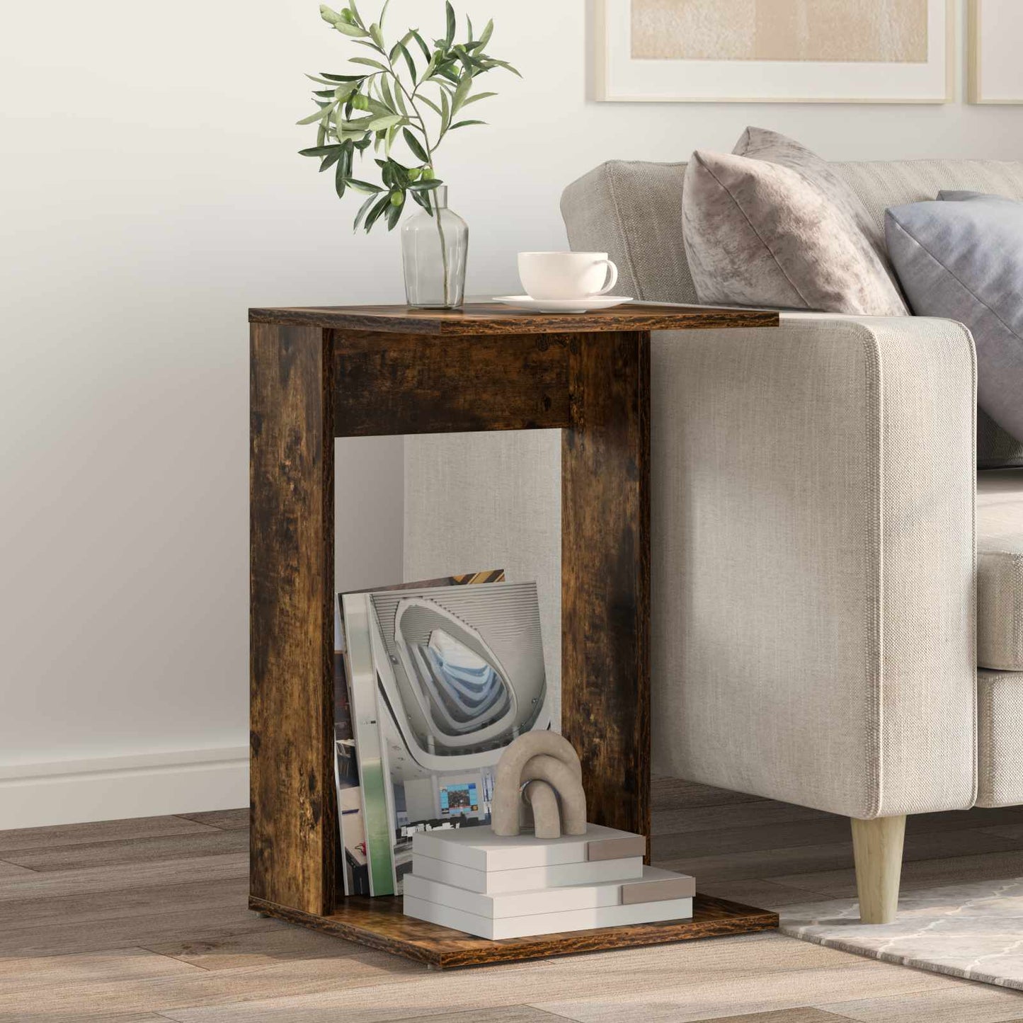 vidaXL Beistelltisch Geräucherte Eiche 40 x 38 x 62,5 cm Holzwerkstoff