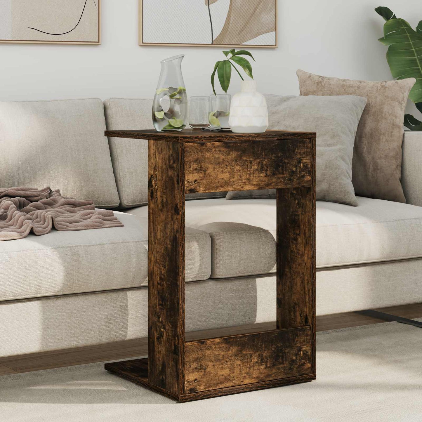 vidaXL Beistelltisch Geräucherte Eiche 40 x 38 x 62,5 cm Holzwerkstoff