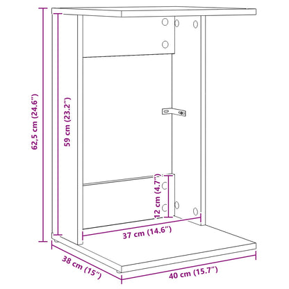vidaXL Beistelltisch Artisan-Eiche 40 x 38 x 62,5 cm Holzwerkstoff