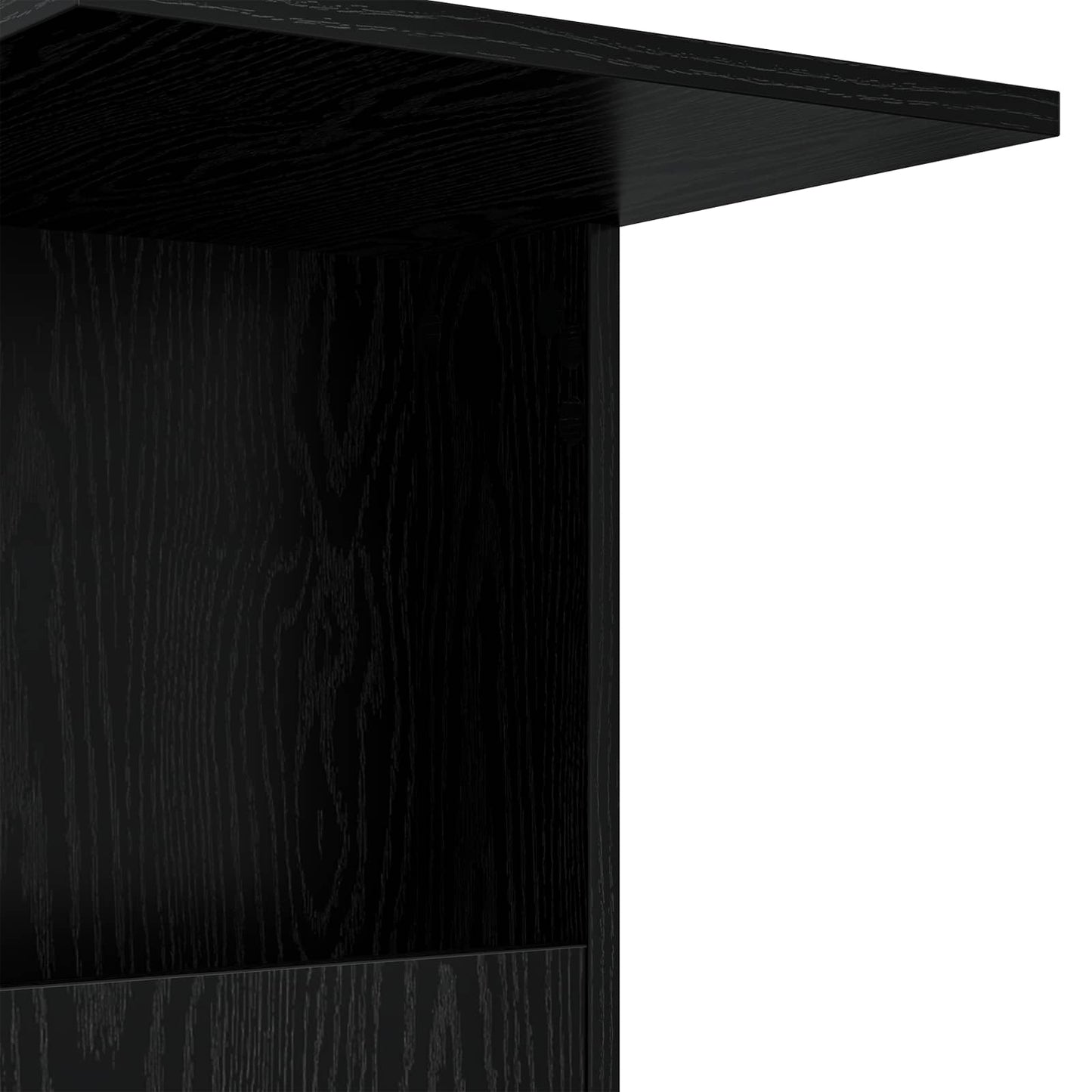 vidaXL Table d'appoint avec roue Noir aspect chêne 40 x 35 x 60 cm