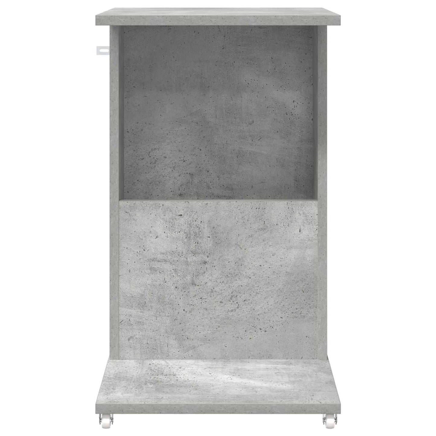 vidaXL Table d'appoint avec roue Béton Gris 40 x 35 x 60 cm Bois d'ingénierie