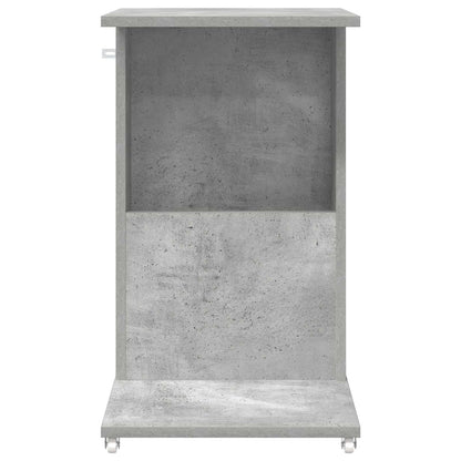 vidaXL Table d'appoint avec roue Béton Gris 40 x 35 x 60 cm Bois d'ingénierie