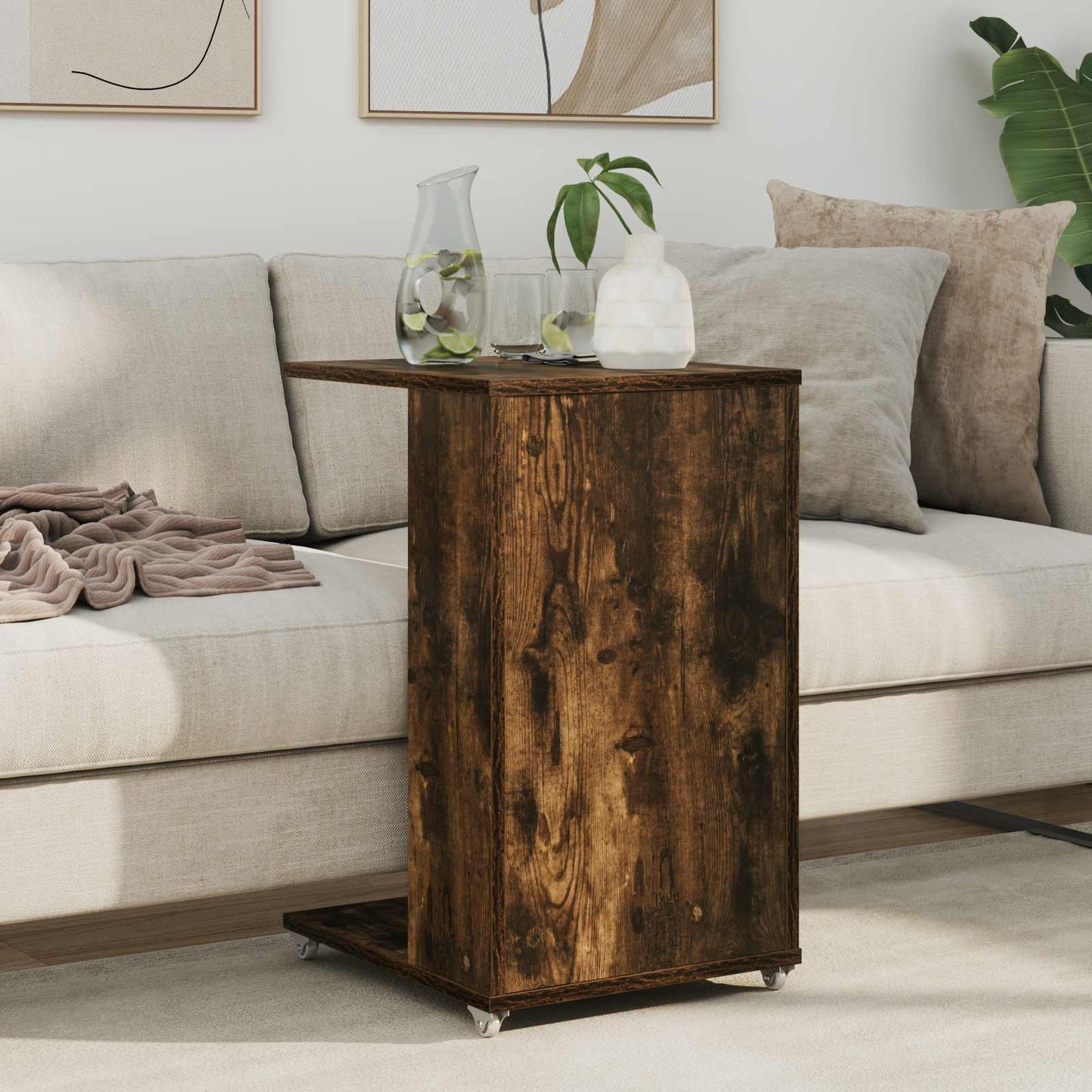 vidaXL Table d'appoint Chêne fumé 40 x 35 x 60 cm Bois d'ingénierie