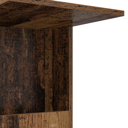 vidaXL Table d'appoint avec roue en bois de récupération 40 x 35 x 60 cm Bois d'ingénierie