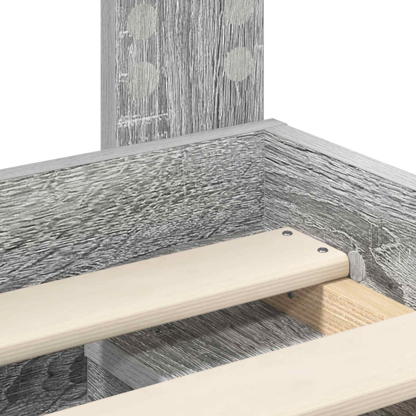 Bettrahmen Graues Sonoma 200 x 200 cm Massives Kiefernholz