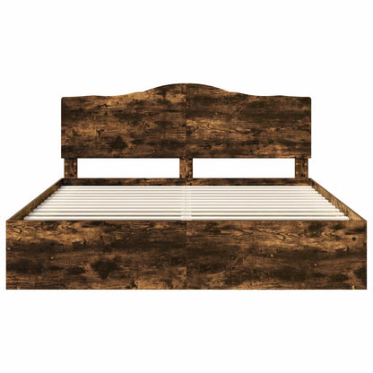 Bettrahmen Geräucherte Eiche 180 x 200 cm Massives Kiefernholz