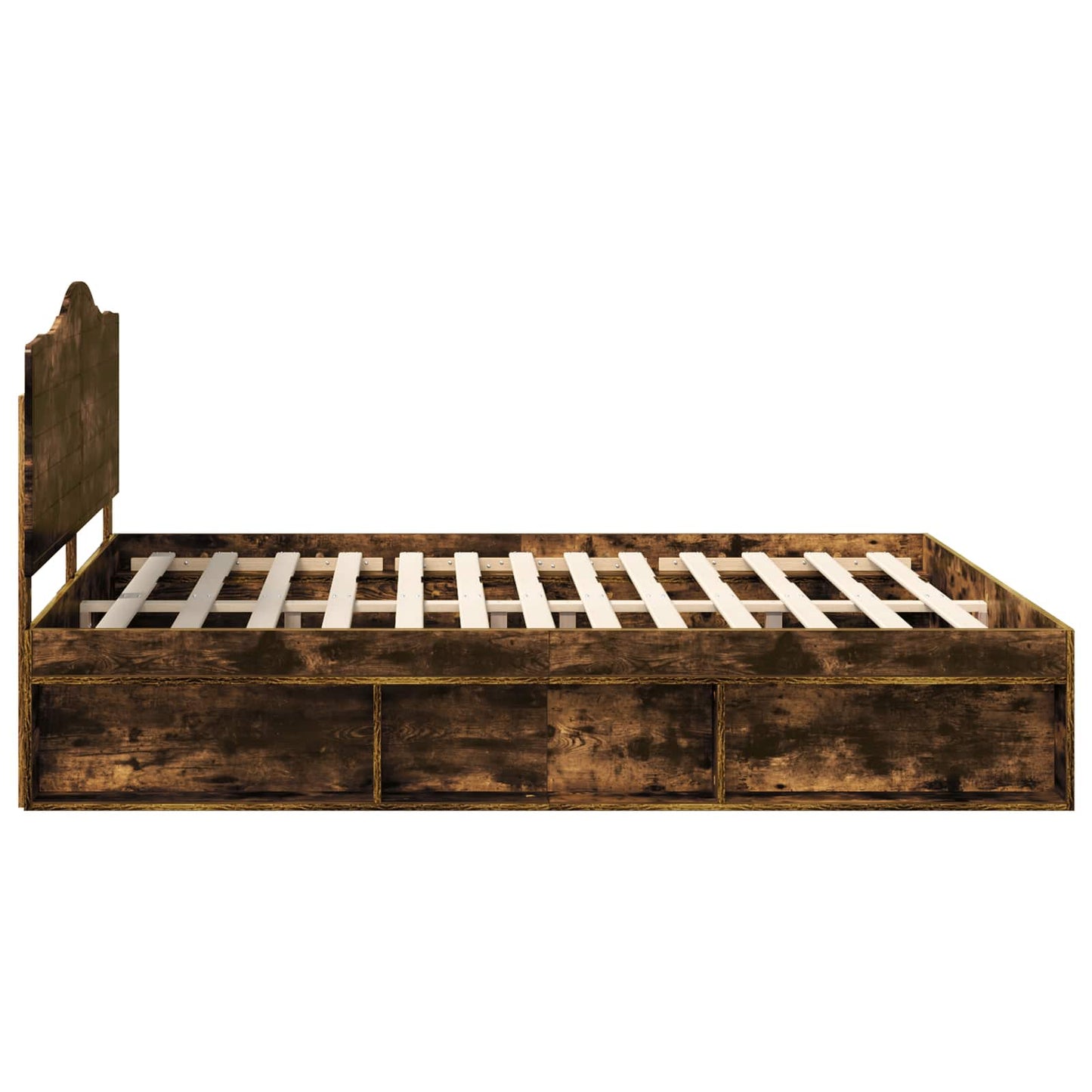 Bettrahmen Geräucherte Eiche 180 x 200 cm Massives Kiefernholz